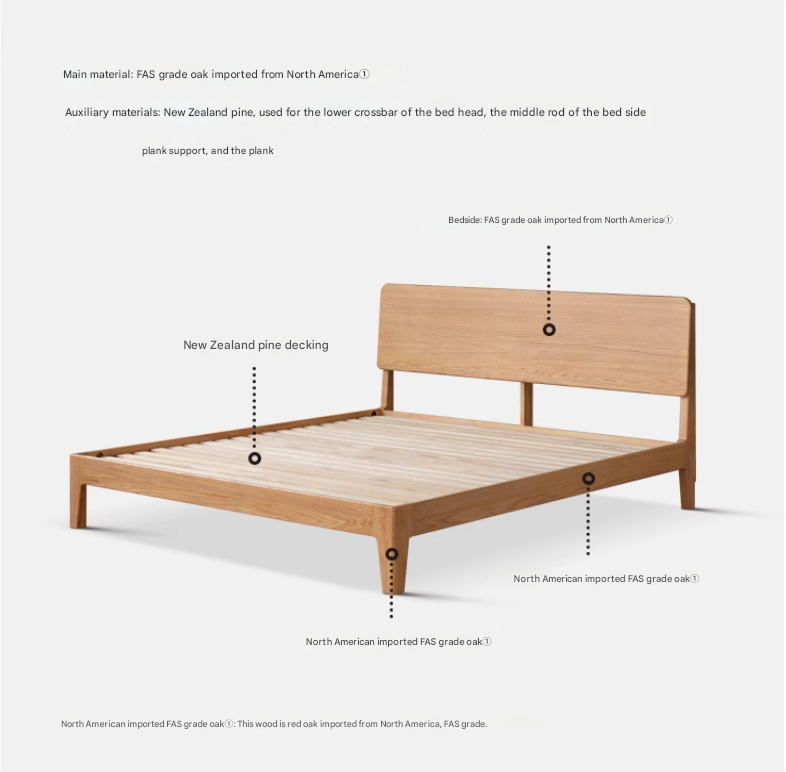 Solid Oak Wood High Headboard Bed - Queen Size, Rustic Farmhouse Style for Bedroom Decor - Perfect for Master Bedrooms, Guest Rooms & Cozy Retreats