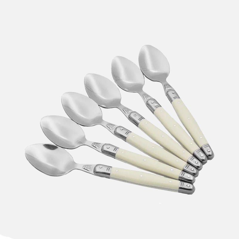 Premium Ivory Laguiole Flatware Cutlery Set - 12-Piece Stainless Steel Knife Fork Spoon Set for Fine Dining, Wedding Gifts & Elegant Table Settings