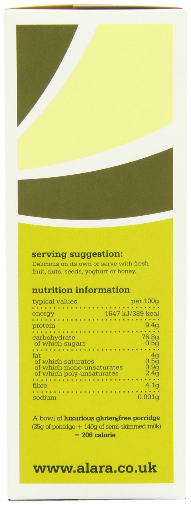 Alara Luxury Gluten Free Porridge 500g - Organic Oatmeal Breakfast Cereal for Healthy Diet - Perfect for Busy Mornings & Weight Management