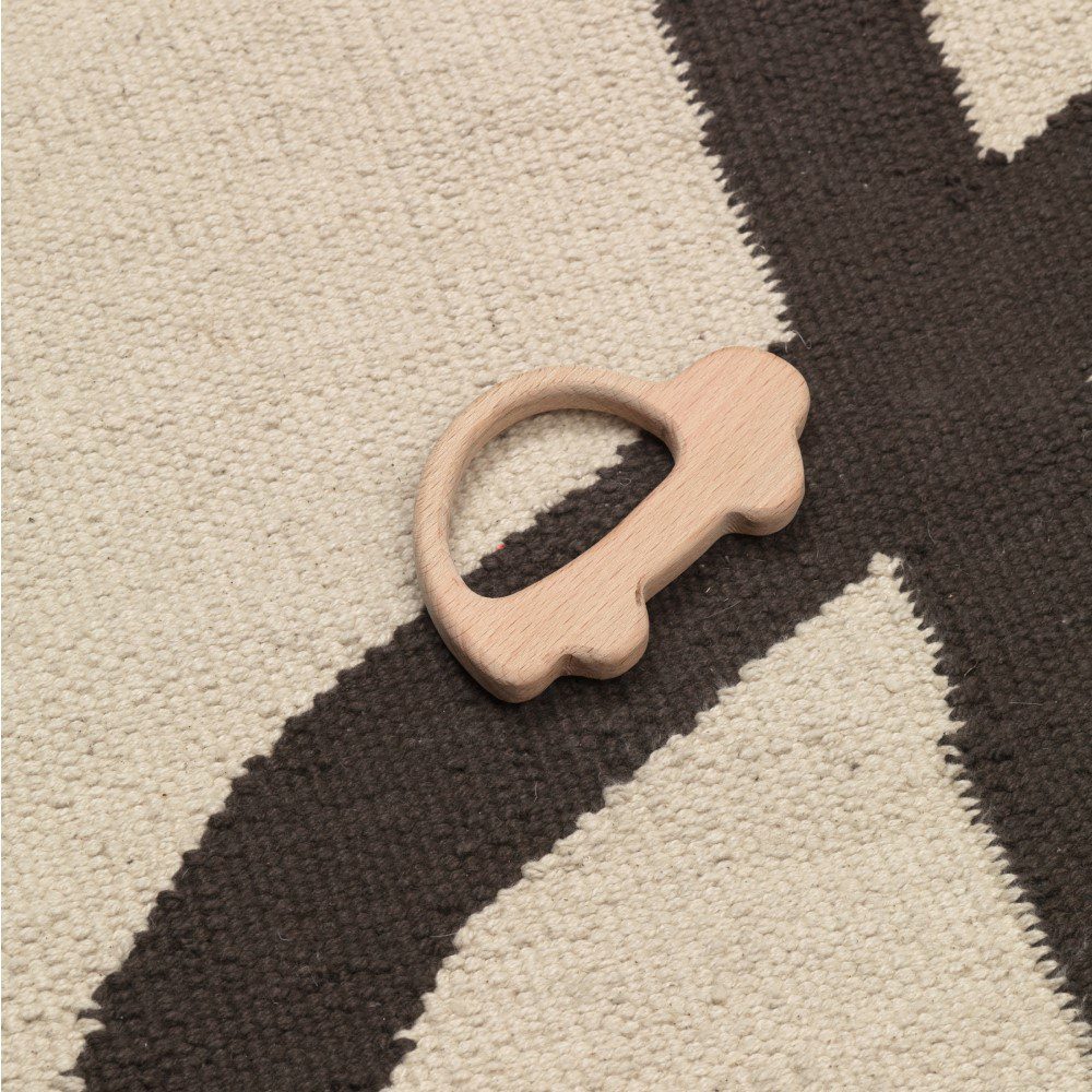 FERM LIVING Lane Rug - Soft and Stylish Off White & Chocolate Brown Area Rug, 70x105cm (2.3x3.4ft) - Perfect for Living Room, Bedroom, or Nursery Decor