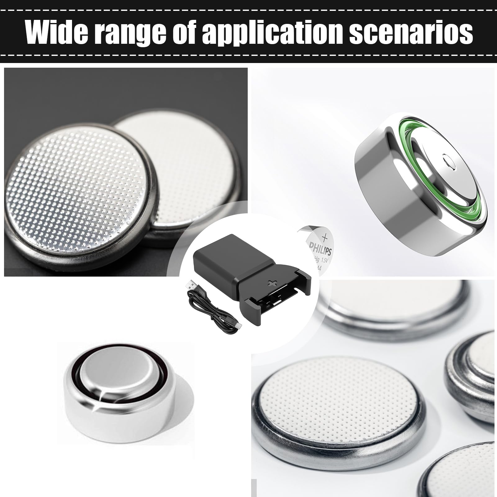 USB Coin Battery Charger with LED Light for Home & Travel