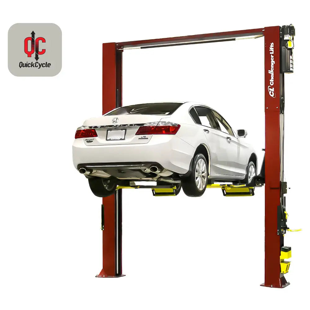 Challenger CL10A XP9 QC 9,000 lb 2 Post Car Lift with Drive-On Express Pad - Perfect for Auto Repair Shops & Home Garages