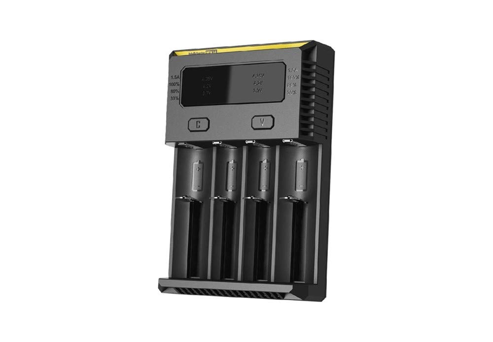 NITECORE NEW i4 Smart Battery Charger for Li-ion, Ni-MH, AA, AAA, 18650, 16340, 26650 Rechargeable Batteries with Vimbuy Storage Case - Perfect for Home, Office, and Travel Use