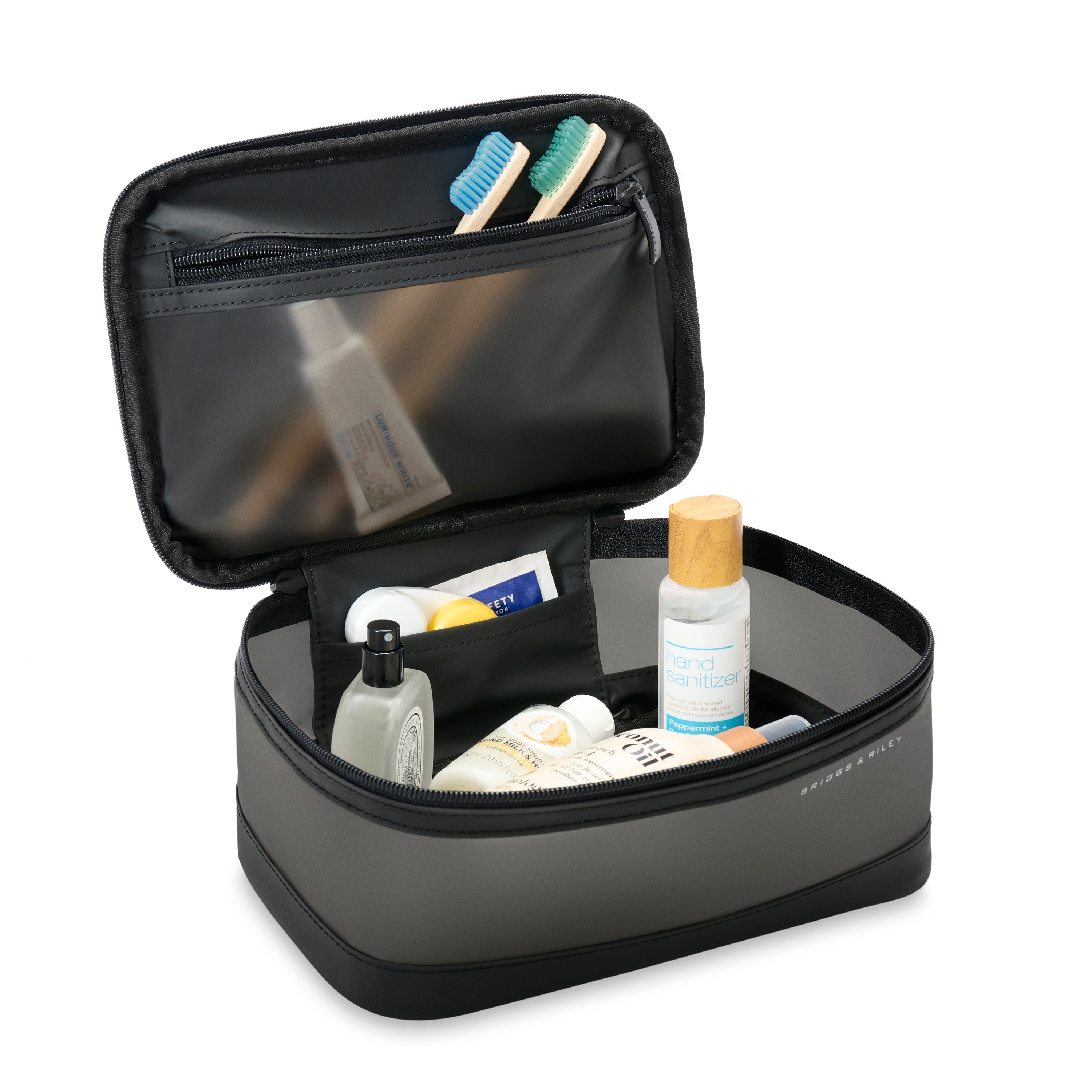 Briggs & Riley Travel Essentials Translucent Toiletry Bag for Men & Women - TSA Approved Clear Cosmetic Case for Airports, Gyms & Travel Accessories Organization