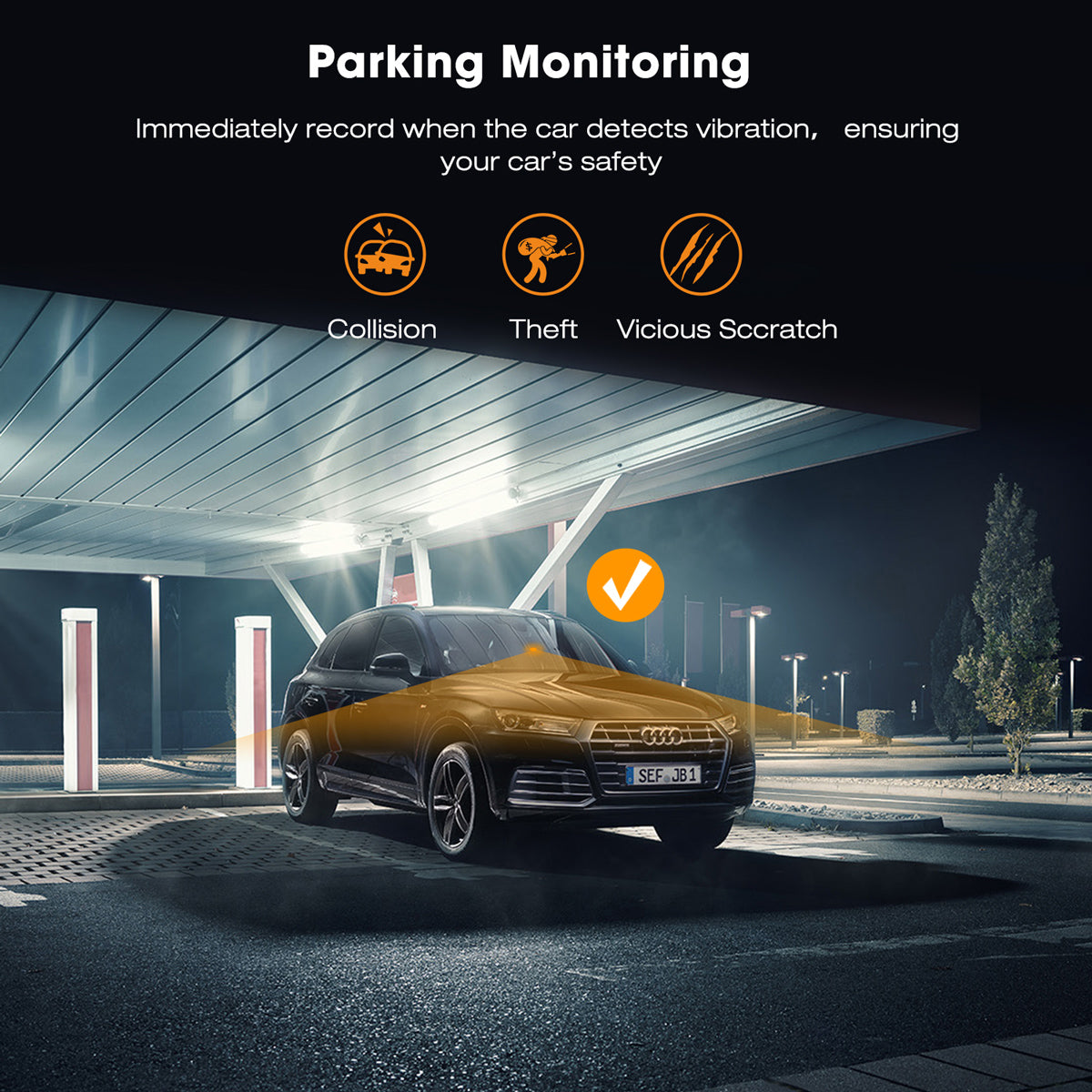 Campark CE56 4K Dual LCD Dashboard Camera with GPS - Front and Rear View Recording for Cars, Trucks, SUVs | Night Vision, Loop Recording, Parking Monitor for Safe Driving