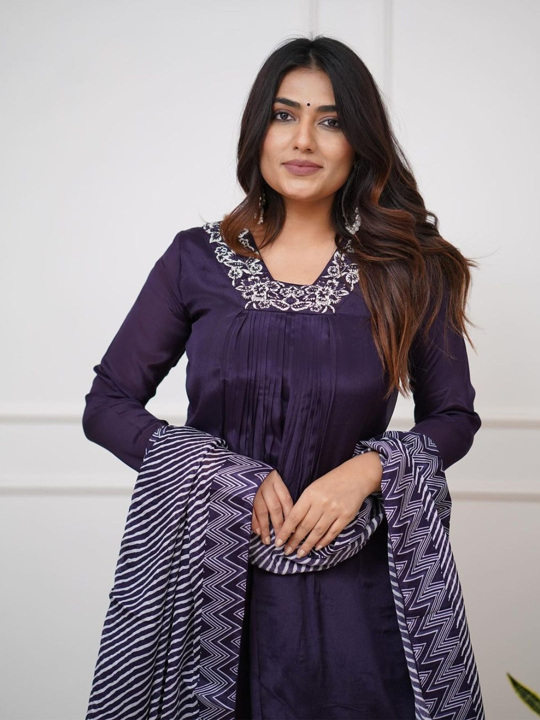 Stylish Blue Pant Suit with Elegant Embroidery Design - Perfect for Office Wear, Business Meetings & Formal Events