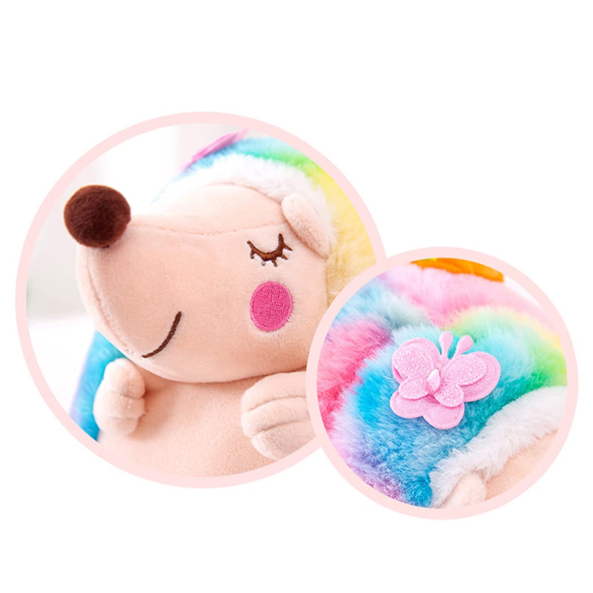 Soft Plush Rainbow Hedgehog Stuffed Animal Toy - 8