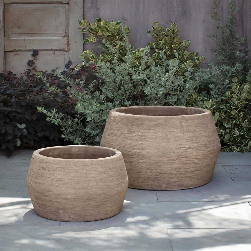 Campania International Sequoia Planter Set of 2 - Brown Terra Cotta Flower Pots for Indoor & Outdoor Plants - Perfect for Patio, Garden, and Home Decor