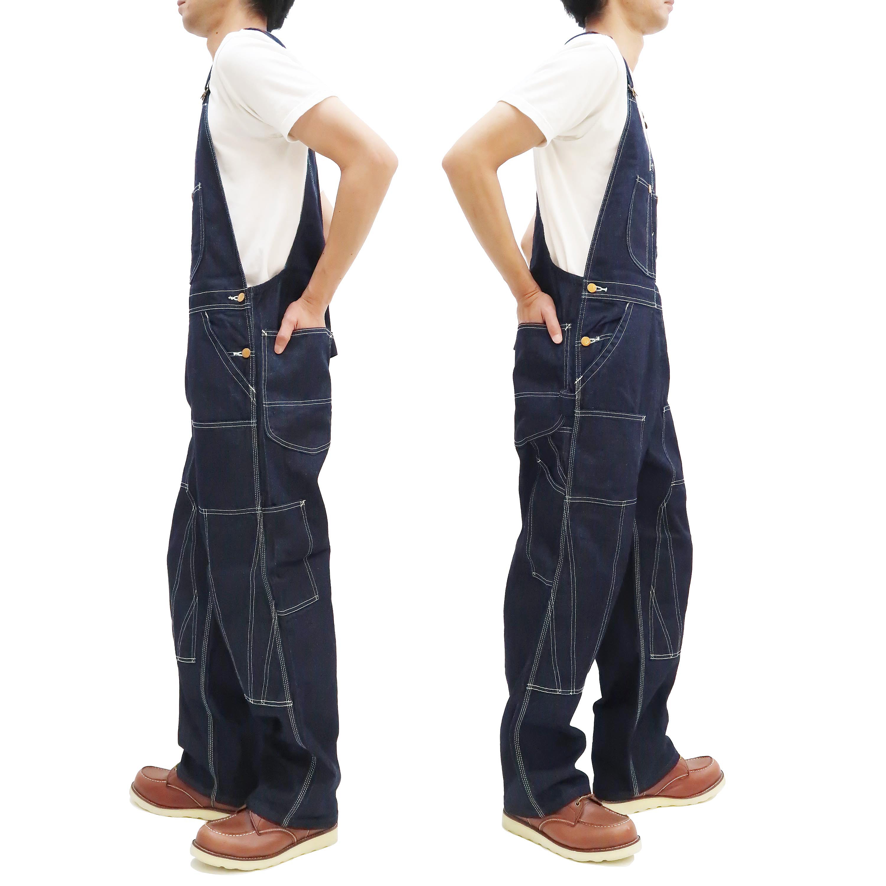 Lee Men's Double Knee Denim Bib Overalls - LM8605 100 - Durable Workwear for Farming, Construction & Casual Wear | High Back Design for Comfort & Mobility