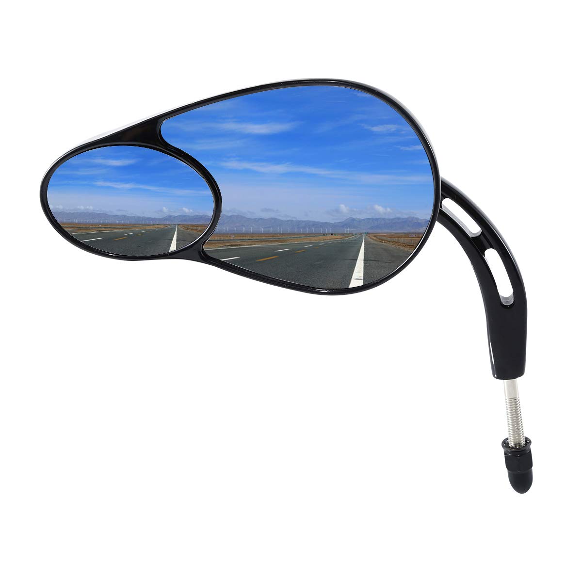 Universal 8mm Rear View Mirrors for Harley Davidson Touring, Road King, Electra Glide, Street Glide, Sportster 1200, Iron 883, XL883N, Fat Boy & FXDB - Black Motorcycle Mirrors - Perfect for Cruising, Commuting & Long-Distance Riding