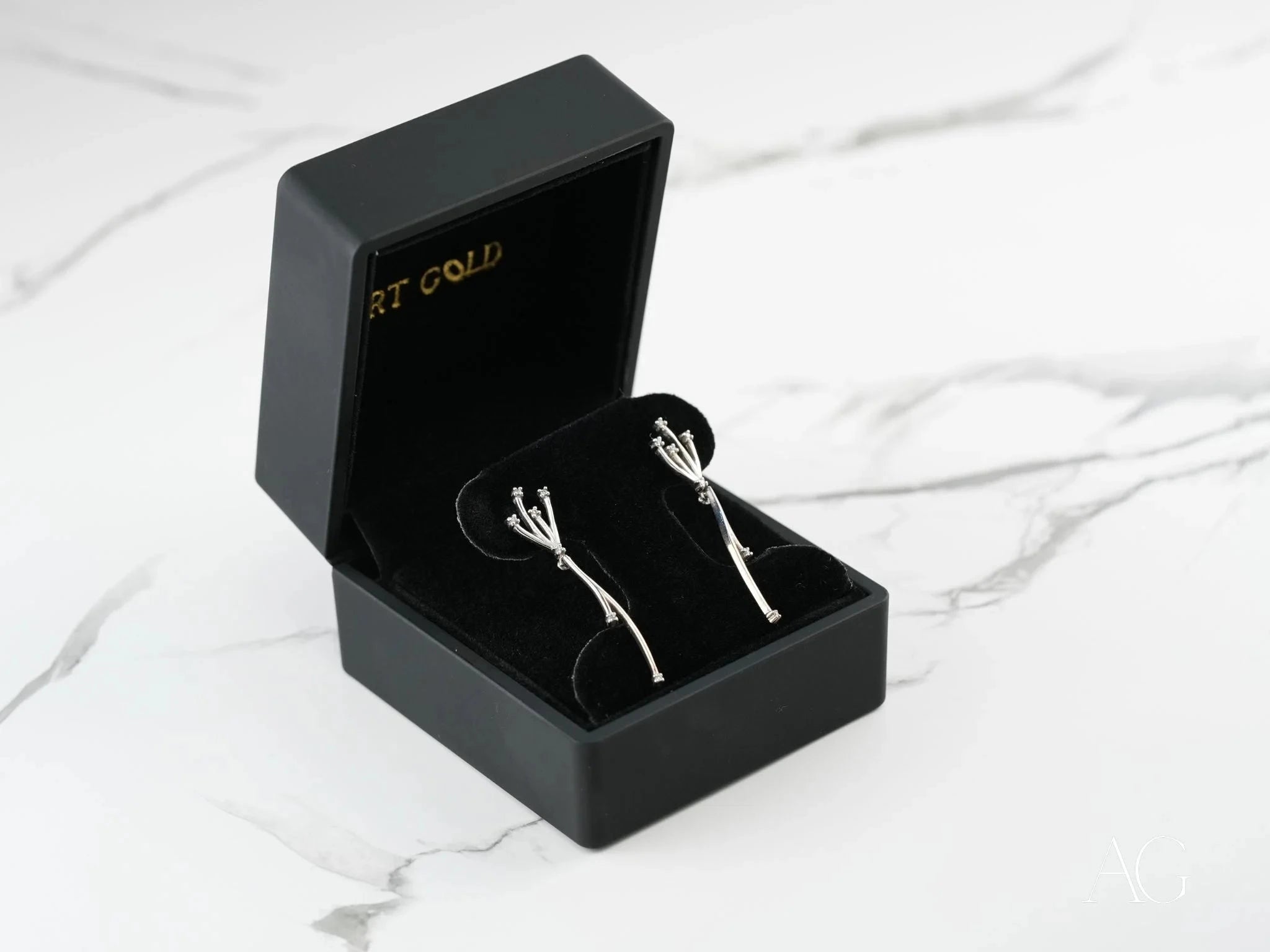 18K White Gold Diamond Earrings for Women - Elegant Stud Earrings with Genuine Diamonds - Perfect for Weddings, Anniversaries & Special Occasions