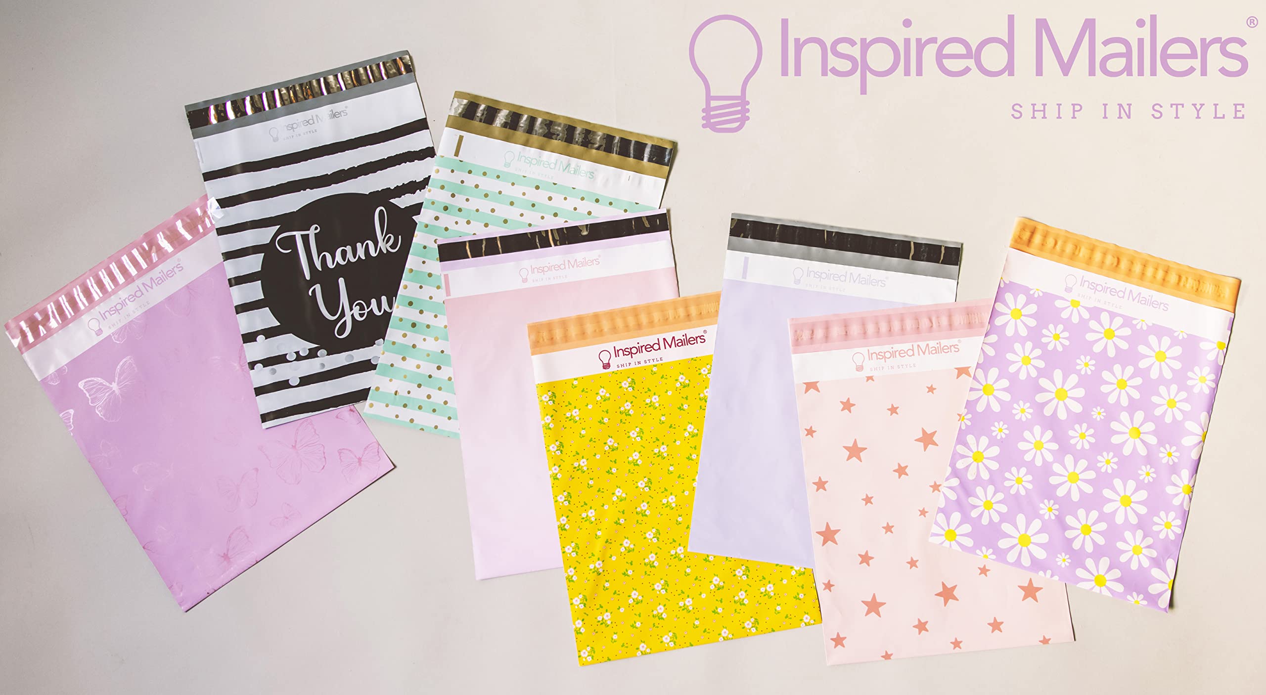 Inspired Mailers - 14.5 x 19 Inch Large Poly Mailers (50 Pack) - Hot Pink Cheetah Print Shipping Bags for Clothing & Apparel - Durable Mailing Envelopes for Ecommerce, Boutique & Online Store Shipping