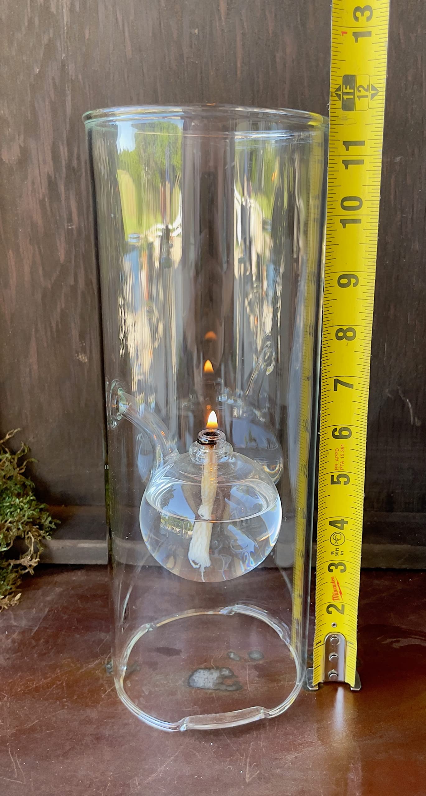 Wolfard 12 Inch Classic Oil Lamp - Vintage Style Glass Kerosene Lamp for Home Decor, Emergency Lighting & Outdoor Camping - Perfect for Power Outages, Romantic Ambiance & Cabin Decor