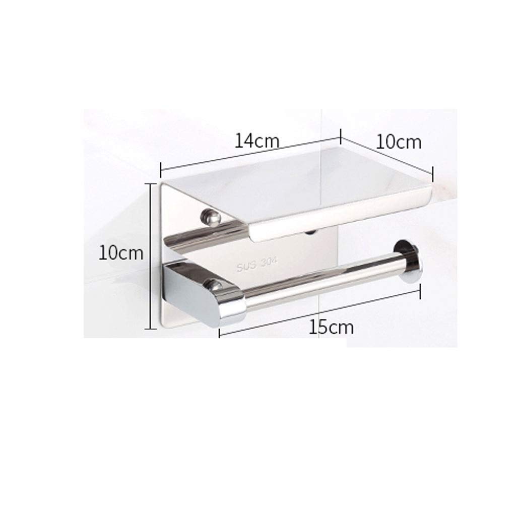 Stainless Steel Wall-Mounted Toilet Paper Holder with Phone Stand | Bathroom & Kitchen Paper Towel Dispenser | Durable Bathroom Accessories for Home & Office Use