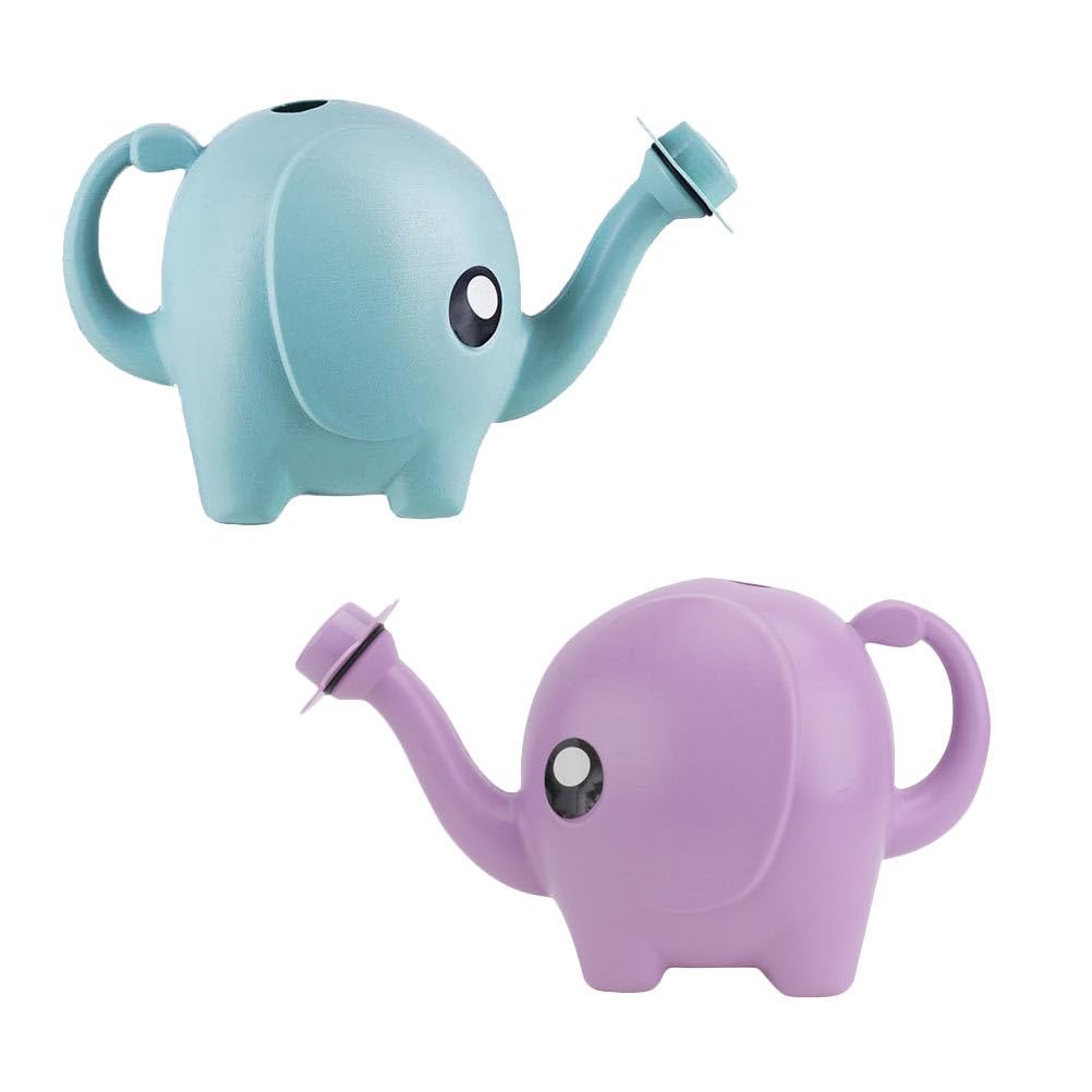 DOITOOL 2-Pack Elephant Design Watering Can - Cute Cartoon Plant Watering Pot for Indoor & Outdoor Gardening, Perfect for Houseplants, Flowers, and Small Gardens