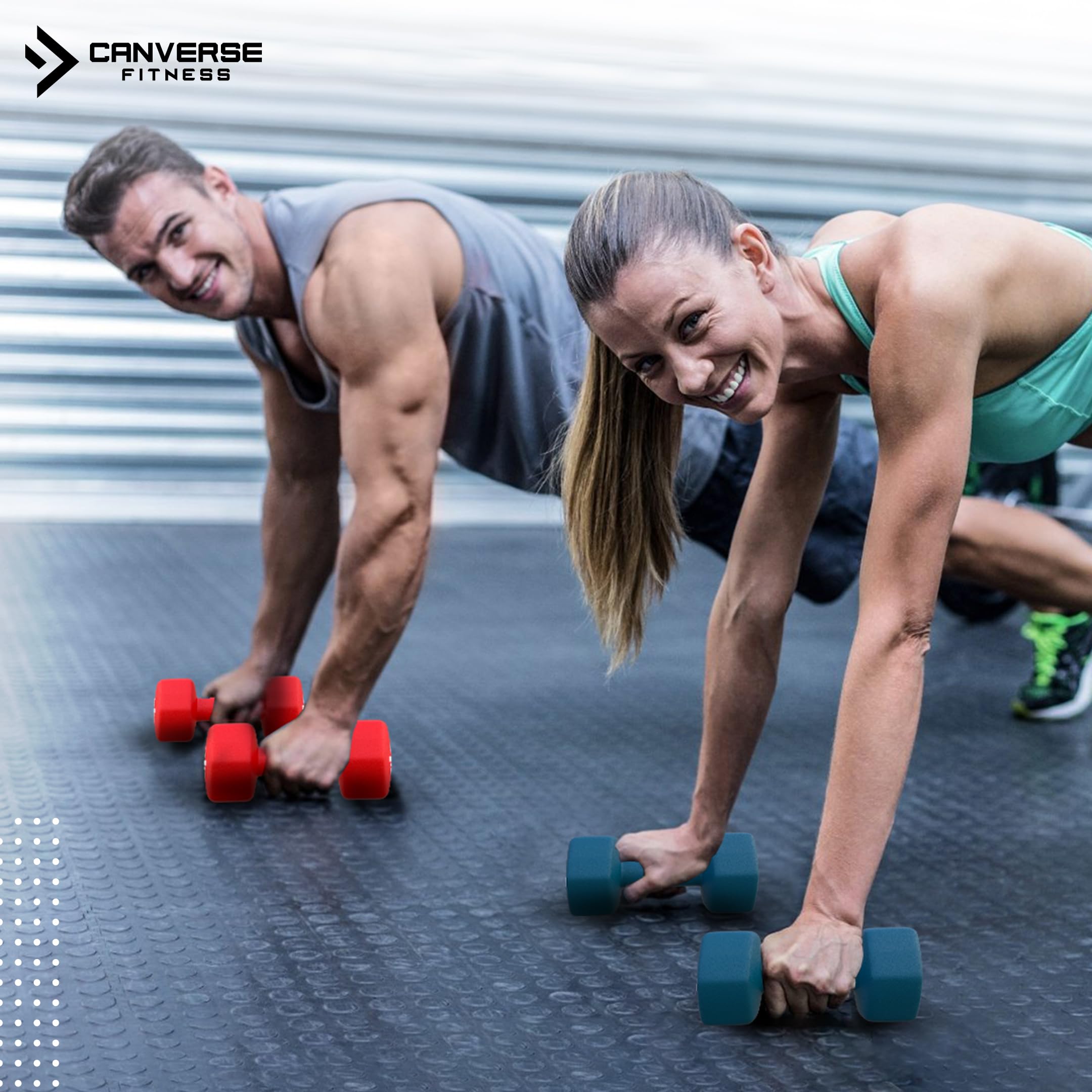 Non-Slip Hex Dumbbell Set with Storage Rack - Anti-Roll Neoprene Coated Workout Weights for Home & Gym Training - Perfect for Strength Exercises, HIIT, Yoga & CrossFit (Men & Women)