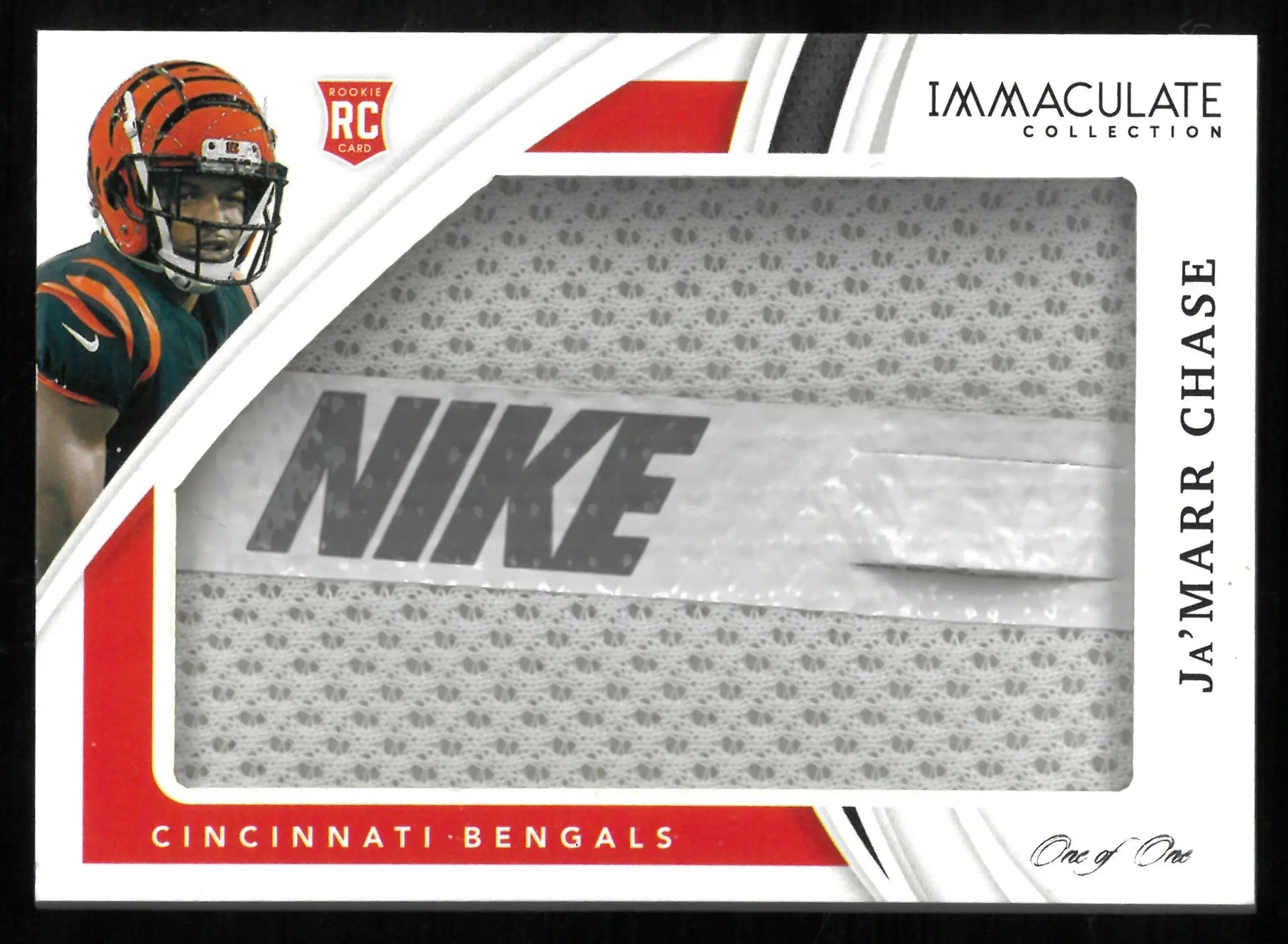 2021 Panini Immaculate Football Ja'Marr Chase Rookie Card Tongue Logo 1/1 - Rare NFL Collectible for Sports Fans & Memorabilia Collectors - Perfect for Display, Investment & Trading Cards Collections