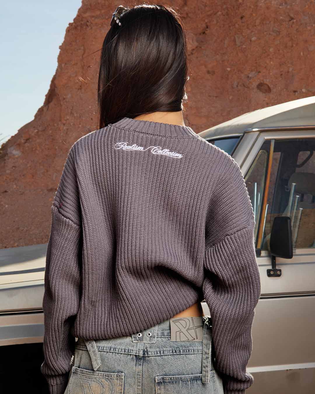 SSS Realism Vivant Knit Sweater in Charcoal - Cozy & Stylish Pullover for Fall & Winter Fashion
