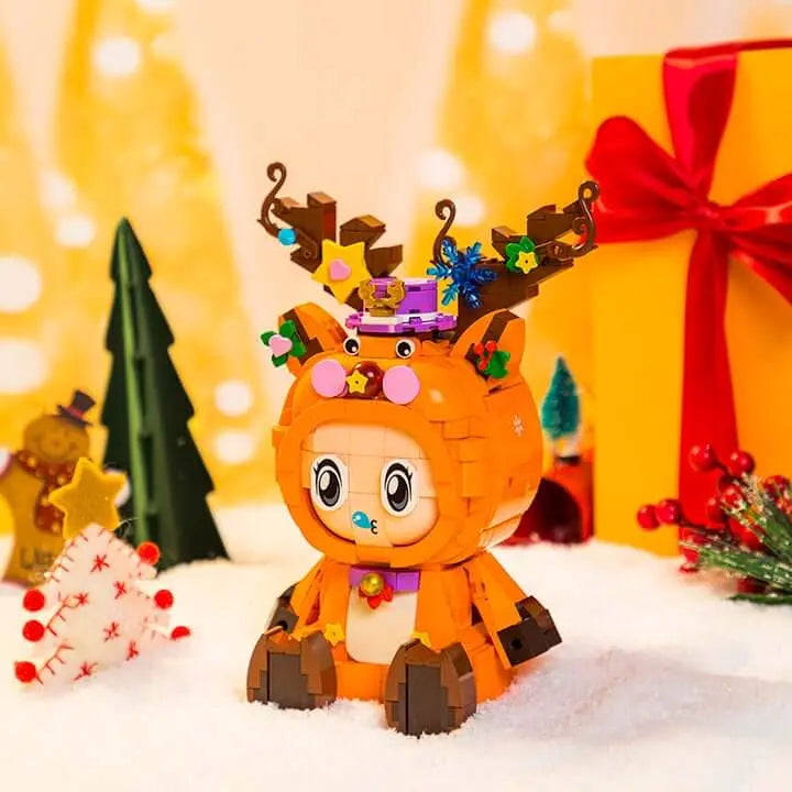Pantasy 25003 Christmas Elk Baby Building Blocks Set - Festive Holiday DIY Toy for Kids & Adults | Perfect for Christmas Decorations, Gift Giving & Family Bonding Activities