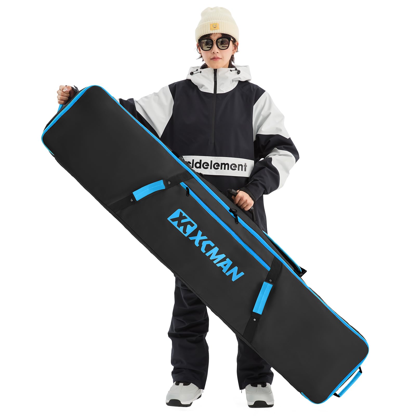 XCMAN Waterproof Padded Snowboard Travel Bag - Airline Approved Ski & Snowboarding Gear Carrier for Boots & Equipment | Perfect for Winter Vacations & Mountain Resorts