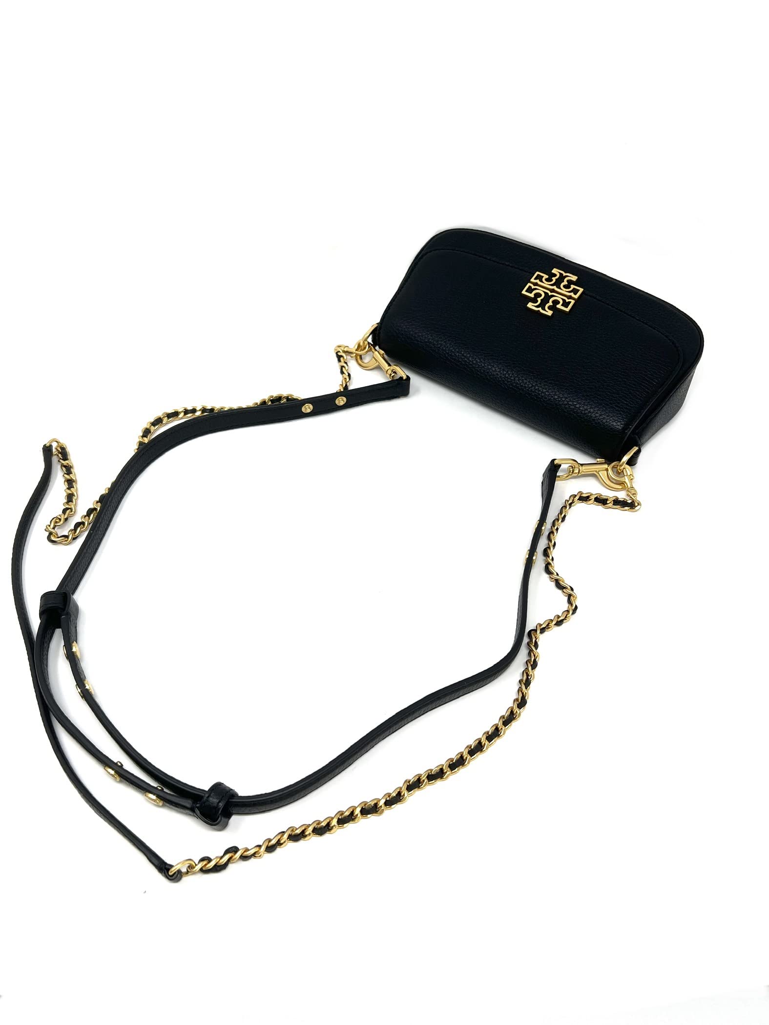 Tory Burch Britten Convertible Crossbody Bag 138772 - Black Leather Shoulder Purse for Women, Perfect for Work, Travel & Everyday Use