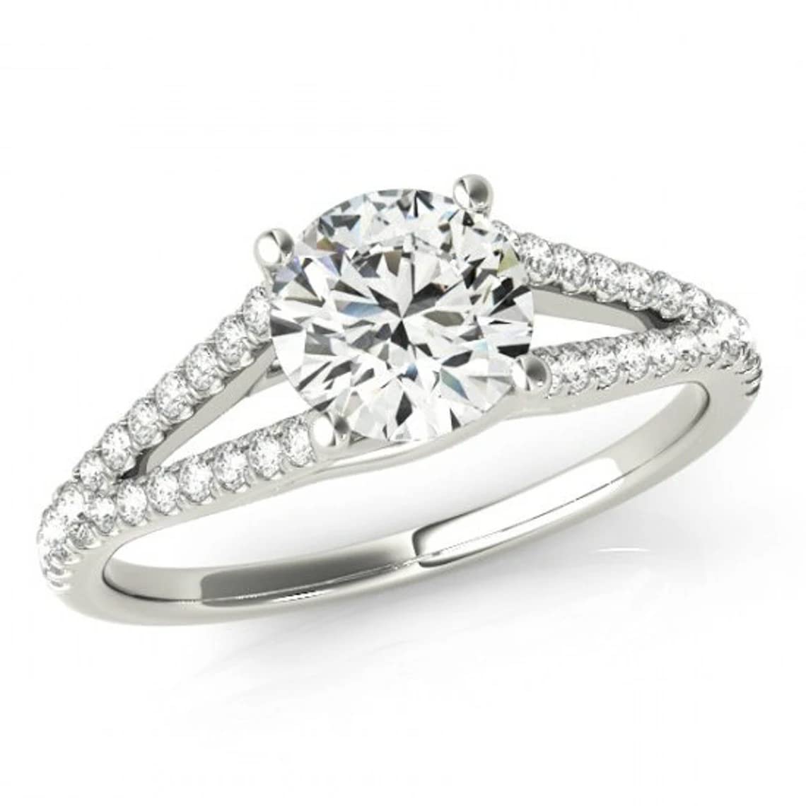 2 CT Round Moissanite Engagement Ring Set - Vintage 4-Prong Solitaire Wedding Band for Women, Diamond Alternative Bridal Jewelry, Anniversary Gift for Her - Perfect for Proposals, Weddings & Special Occasions