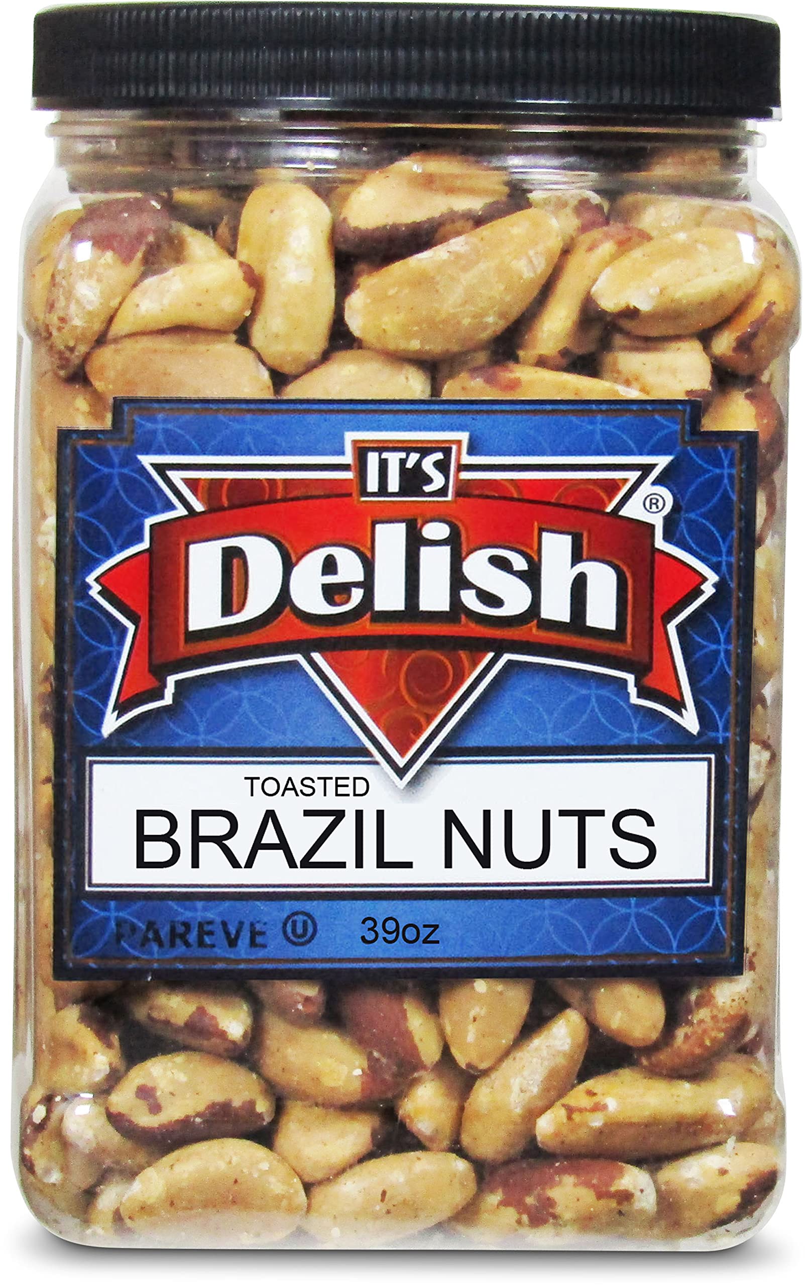 Premium Dry Roasted Whole Brazil Nuts - Unsalted, Keto, Vegan & Kosher Certified (39oz Bulk) - Perfect for Snacking, Baking & Healthy Recipes - Resealable Jar for Freshness