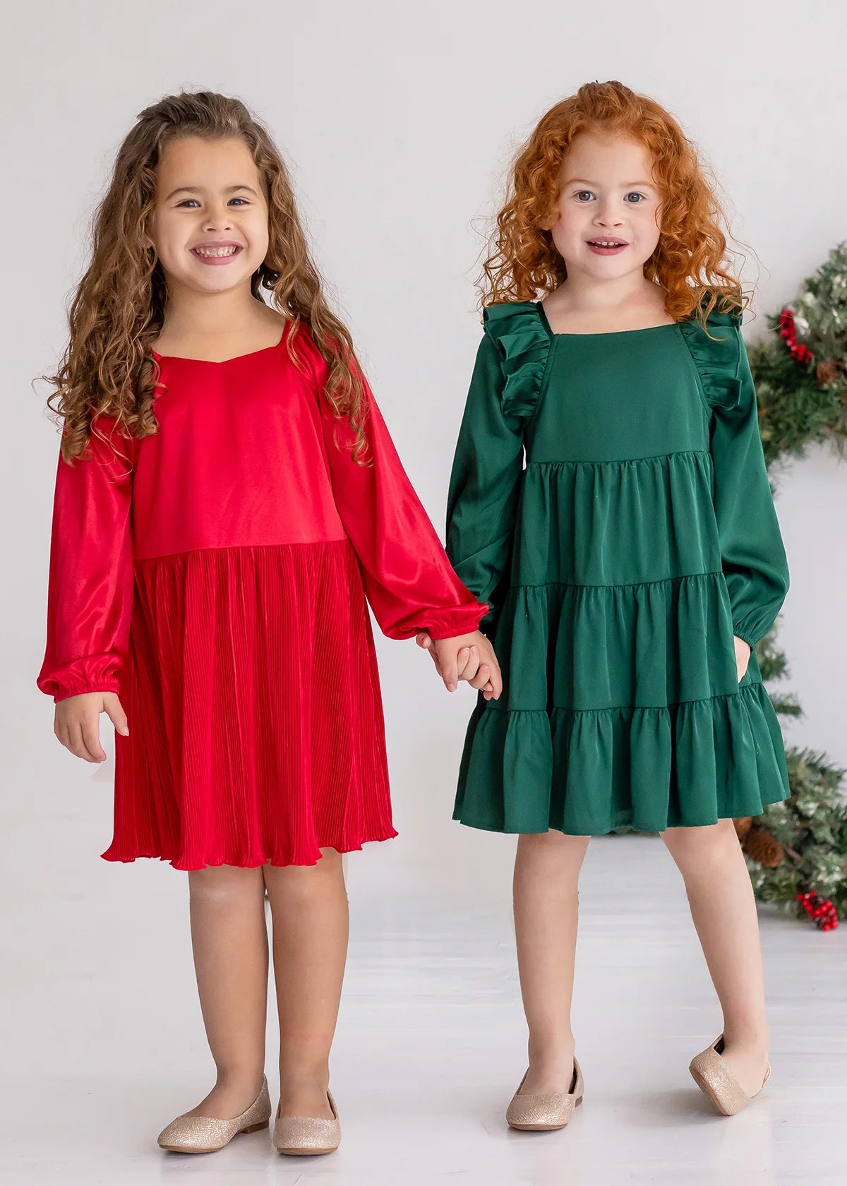 Elegant Mistletoe Emerald Green Tiered Maxi Dress for Women | Perfect for Holiday Parties, Christmas Events & Special Occasions