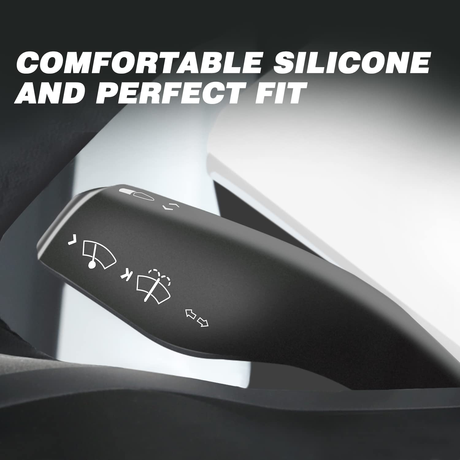 Premium Silicone Steering Lever Cover for Tesla Model 3 & Model Y - Durable Gear Shift Protector | Anti-Slip, Scratch-Resistant Accessory (Black) | Perfect for Daily Commuting & Road Trips