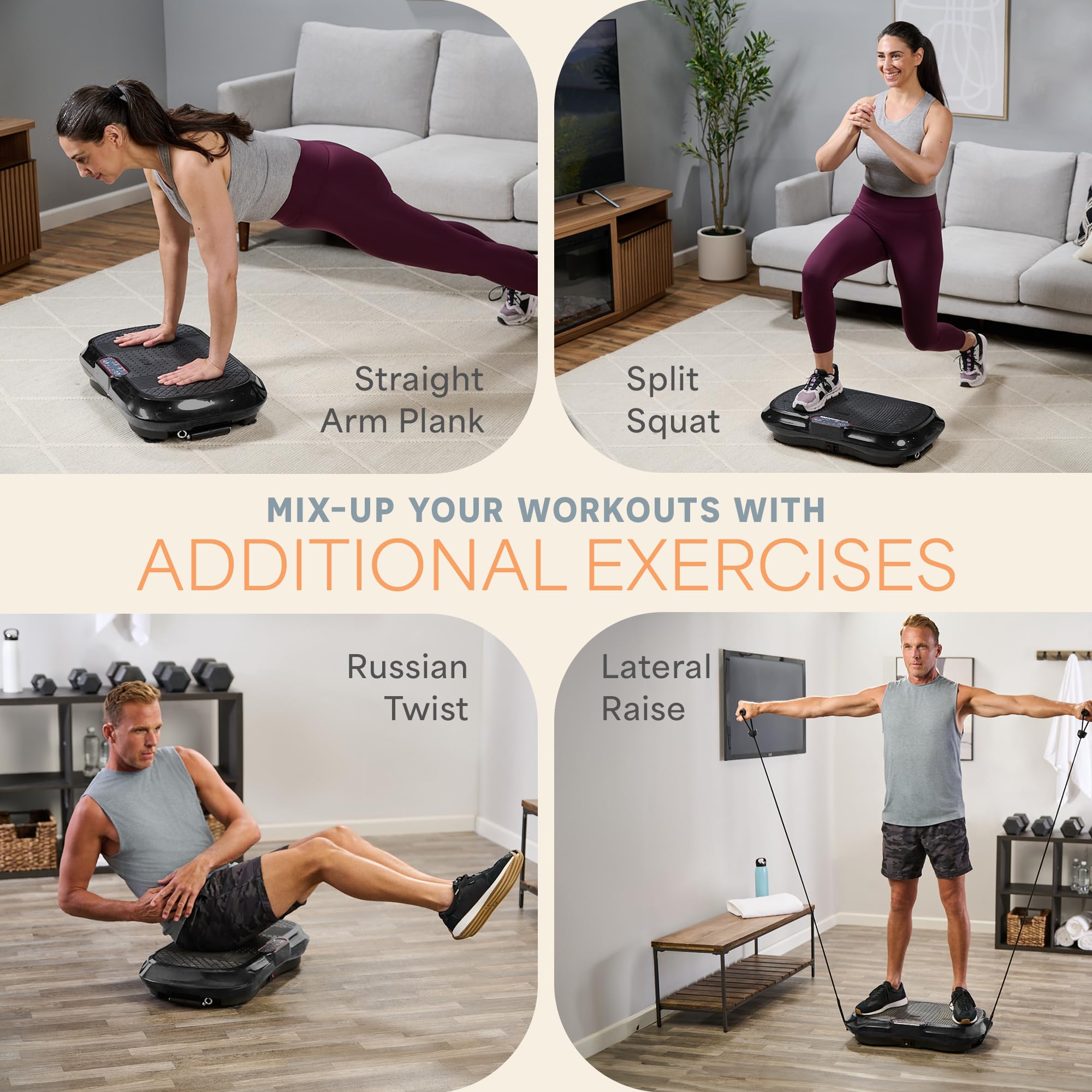 Lifepro Waver Vibration Plate Exercise Machine - High-Intensity Whole Body Vibration Platform for Muscle Activation, Strength Training & Fat Burning | Includes Resistance Bands | Perfect for Home Gym, Weight Loss & Recovery Workouts