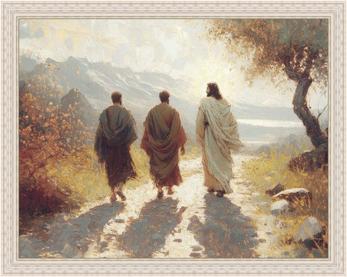 Jesus Went With Them Large Wall Art - Inspirational Christian Home Decor for Living Room, Bedroom & Office - Perfect for Faith-Based Gifts & Spiritual Spaces