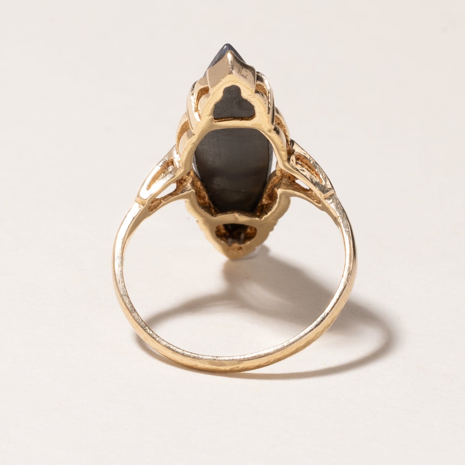 10K Yellow Gold Hematite Ring for Women | 5.05ct Genuine Hematite Gemstone | Size 5.75 | Elegant Dainty Jewelry Gift for Birthday, Anniversary & Special Occasions