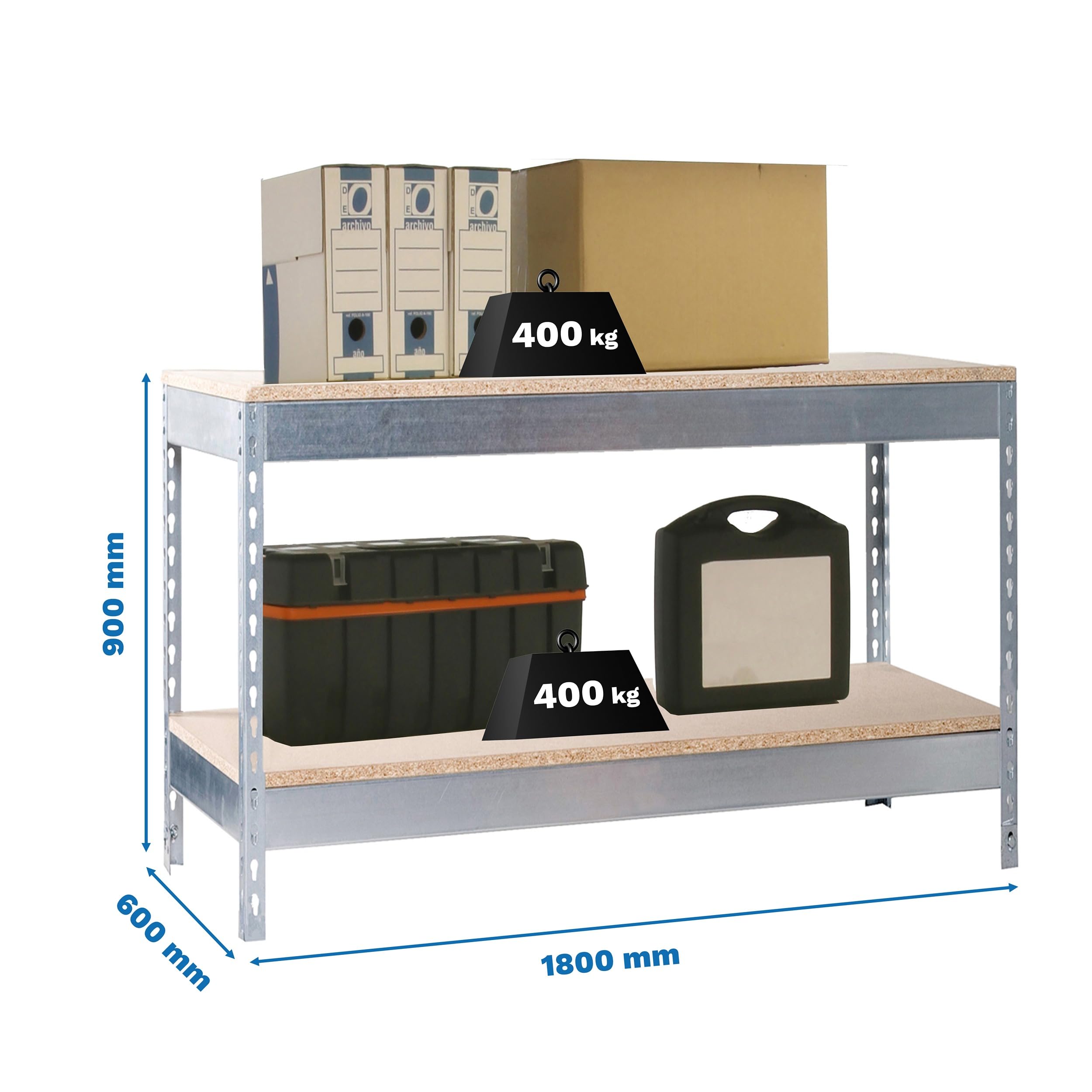 Simon Workbench 900x1800mm, 400kg Capacity, 2 Heights - Perfect for DIY & Workshop Use