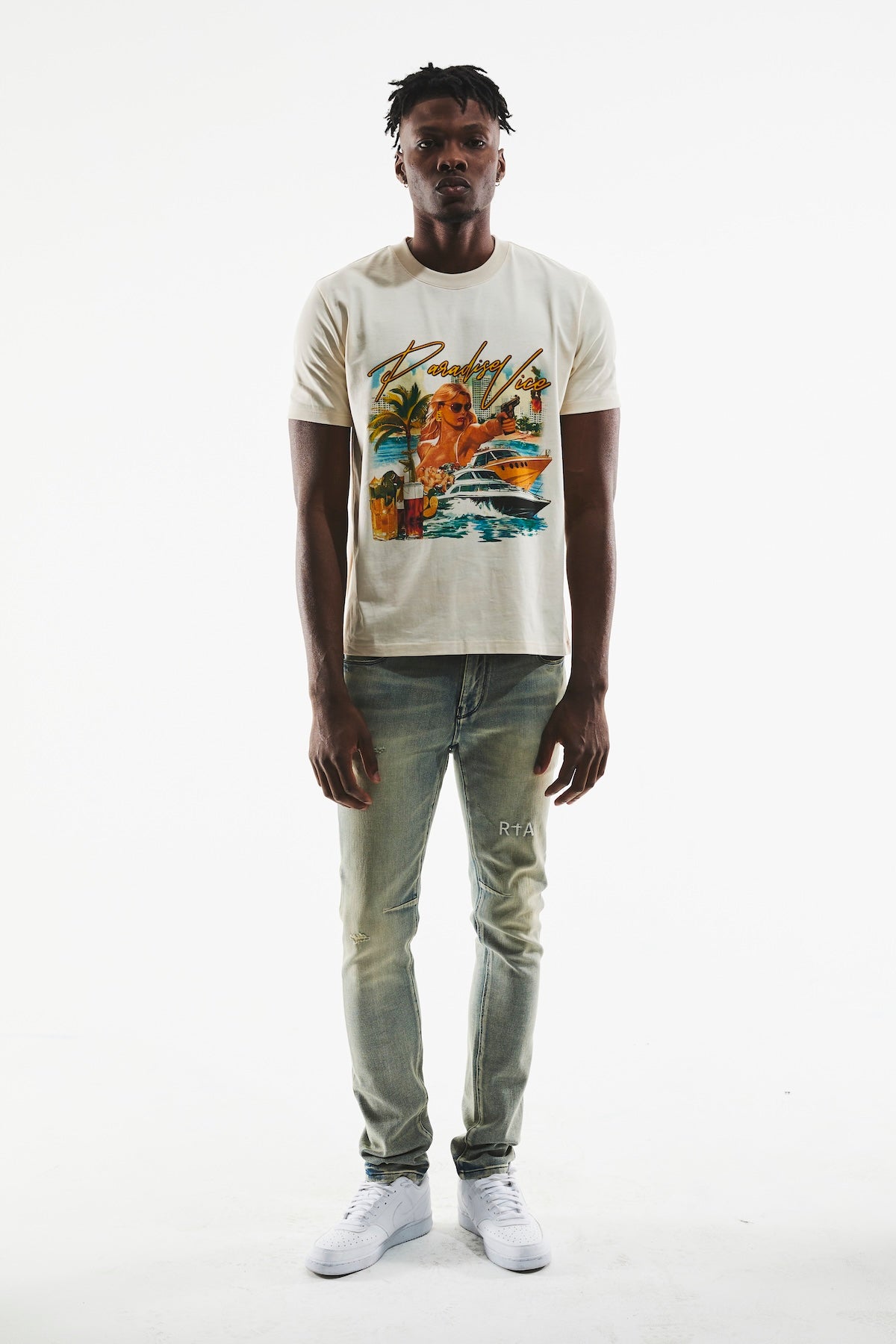 LIAM Men's Short Sleeve T-Shirt | Bone Paradise Mafia Graphic Tee | Casual Streetwear for Men | Perfect for Summer Outfits, Parties & Everyday Wear
