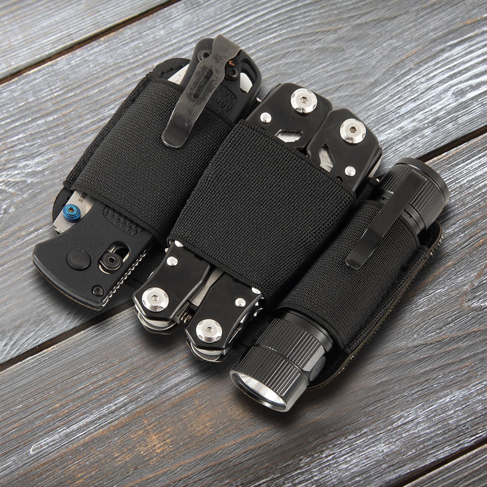 Tactical Modular Organizer - EDC Elastic Storage Pouch with Hook & Loop Backing - Perfect for Backpacks, Vests & Gear Bags - Military, Hiking & Outdoor Use