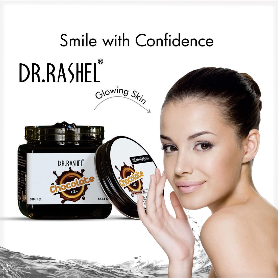 Dr. Rashel Chocolate Glowing Gel - Dark Spot Corrector & Hydrating Face Moisturizer for Brighter Skin | 380ml (12.8oz) | Pack of 1 | Perfect for Night Routine & Dry Skin Care