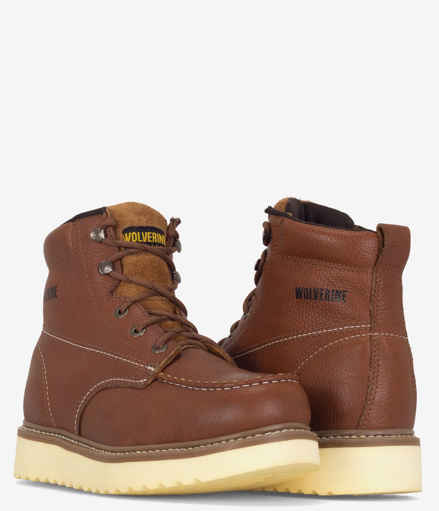Wolverine Men's Moc Toe 6-Inch Wedge Work Boots - Durable Safety Shoes for Construction, Landscaping & Outdoor Work