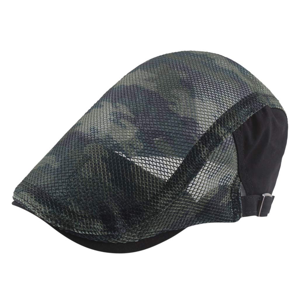 Men's Solid Color Newsboy Baker Boy Flat Cap - Breathable Cotton Summer Hat for Casual Wear, Outdoor Activities & Fashion Accessories