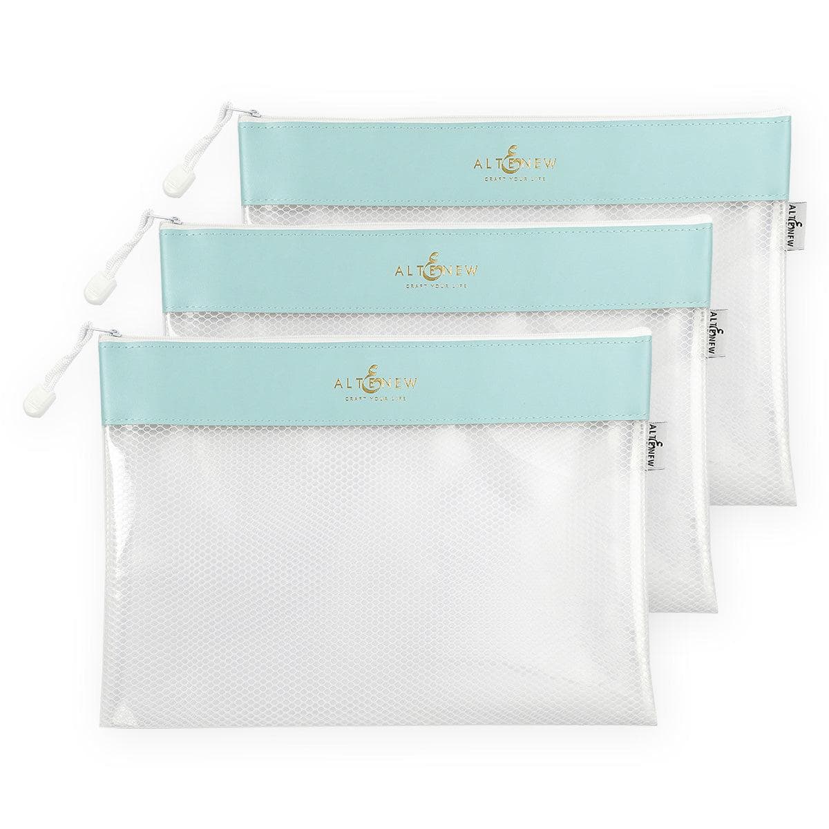 Blue Zip 'n' Stash Pouches Bundle (3 Pack) - Waterproof Storage Bags for Travel, Camping & Organization | Compact Pouch for Toiletries, Cosmetics & Small Essentials