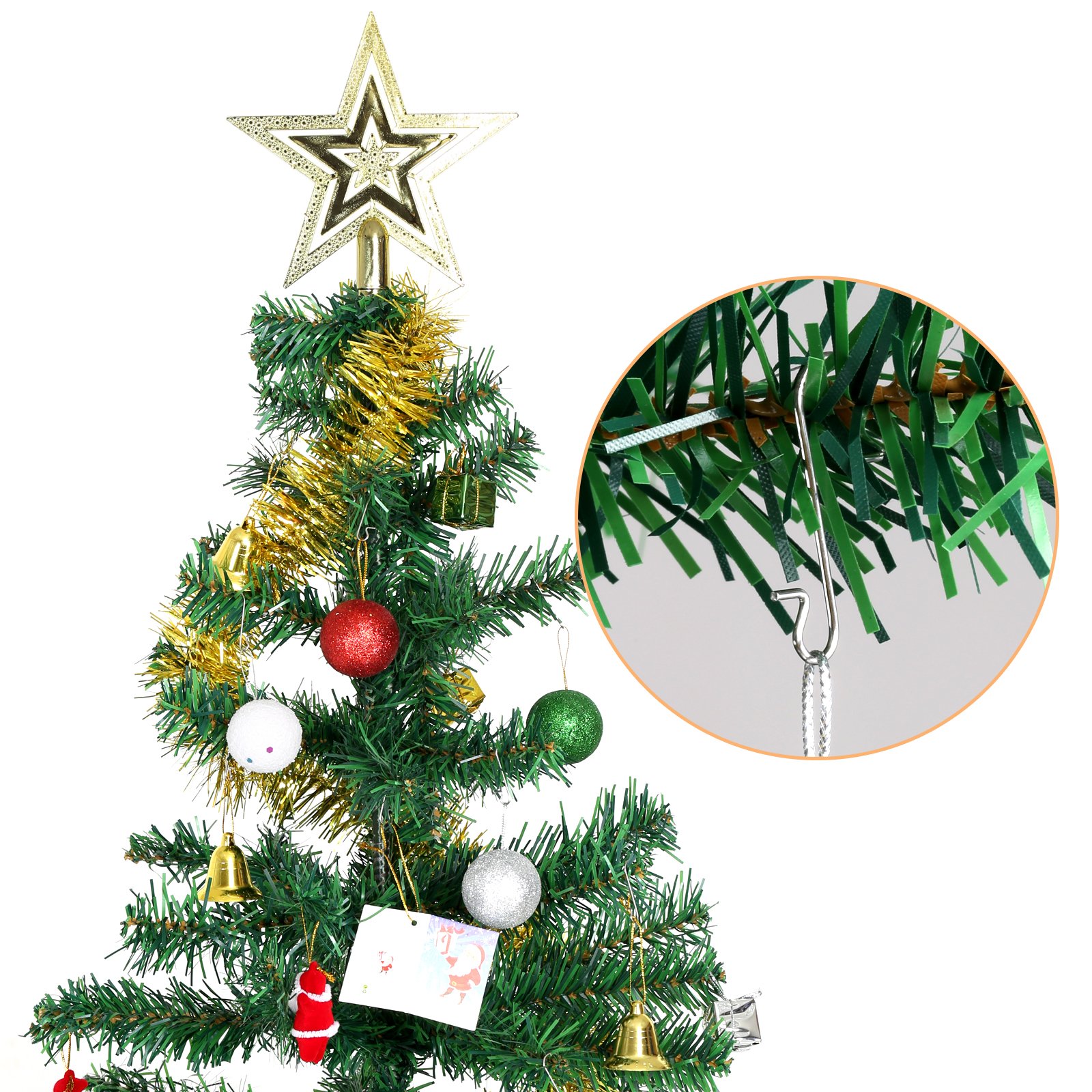 Stainless Steel S-Shaped Ornament Hooks - 120 Pack Heavy Duty Hangers for Christmas Tree Decorations, Party Garland & Home Wall Decor - Rustproof Metal Hooks for Holiday, Wedding & Event Decorating