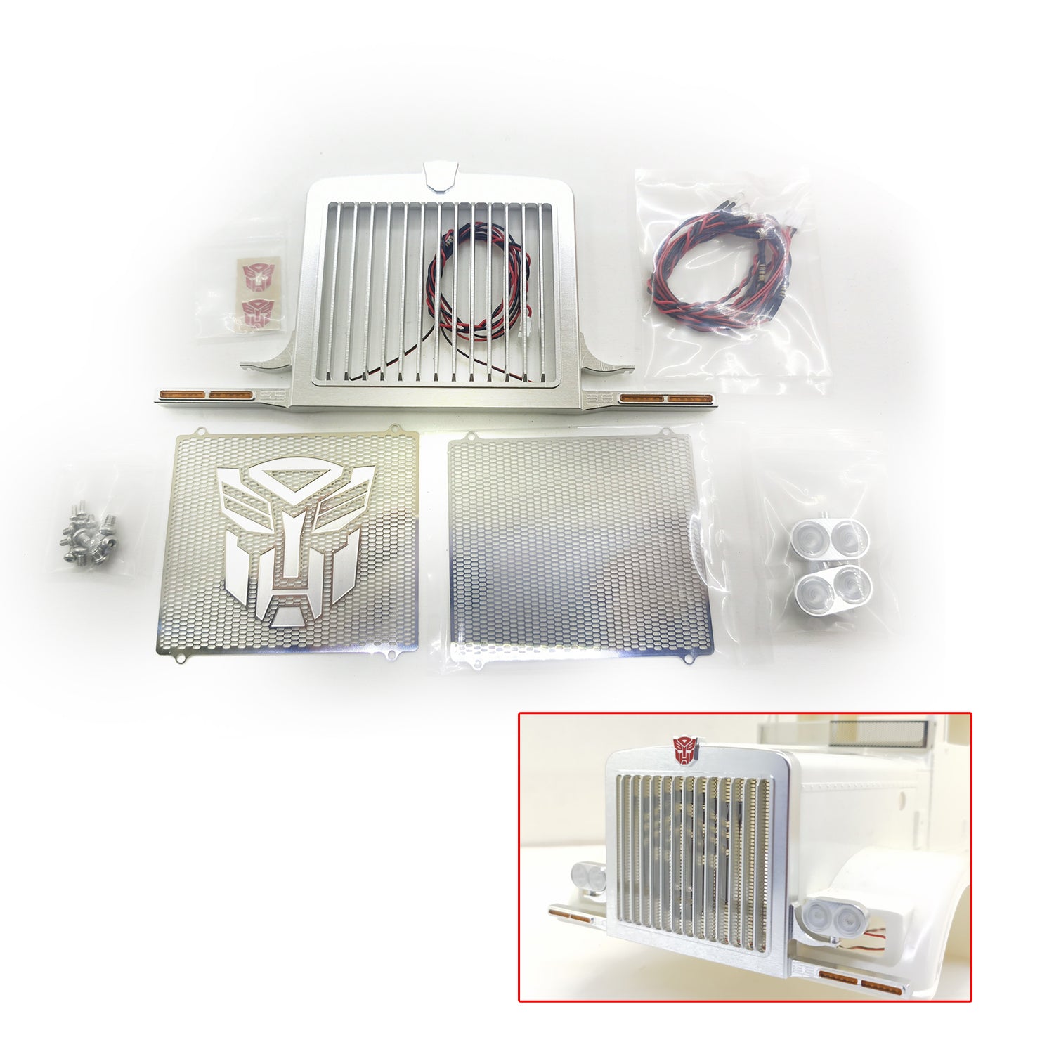 Universal CNC Engine Air Intake Grille Cover Upgrade Part for Tamiya 1/14 56301 King 56344 RC Tractor & LESU Trucks - High Performance Replacement for Off-Road Racing & Heavy Duty Hauling
