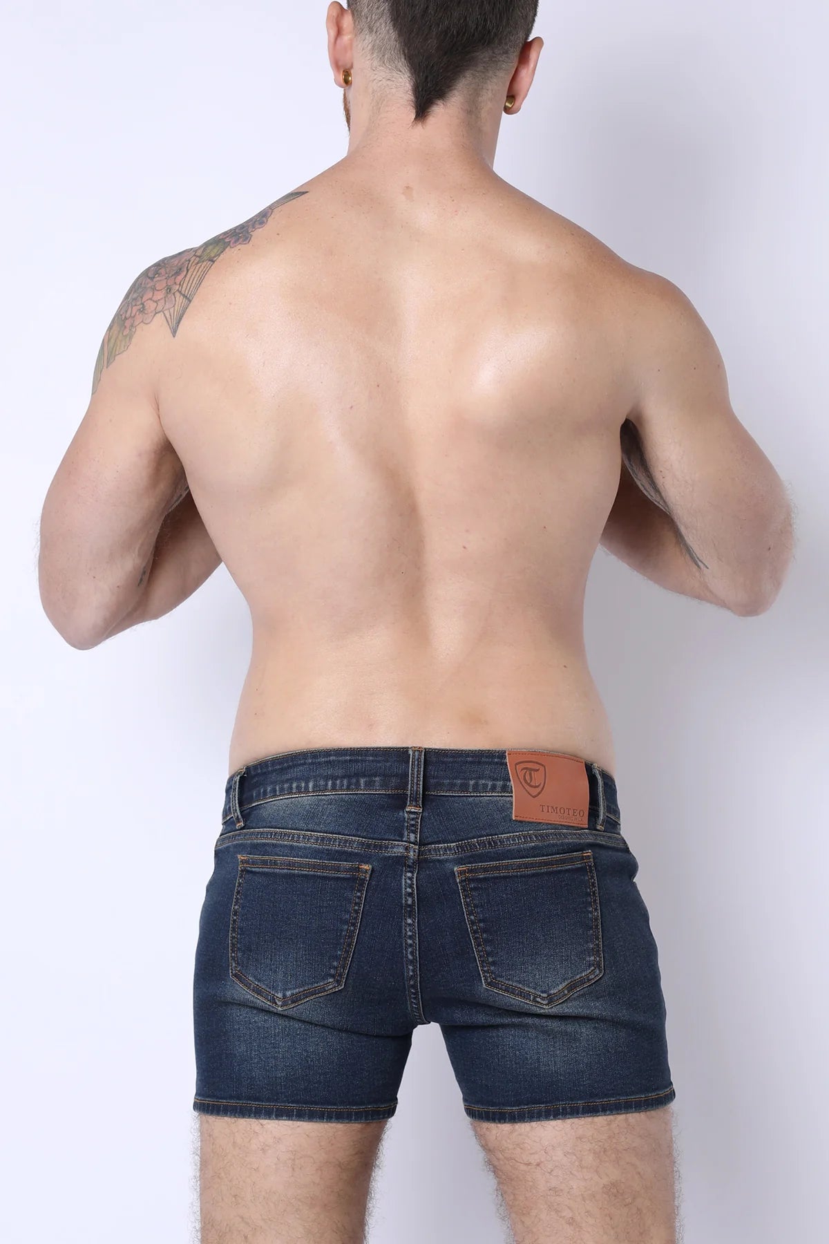 Timoteo Soma 2.0 Slim Fit Denim Shorts for Men - Indigo Washed Stretch Jeans Shorts | Casual Summer Wear, Beach Outings & Weekend Street Style