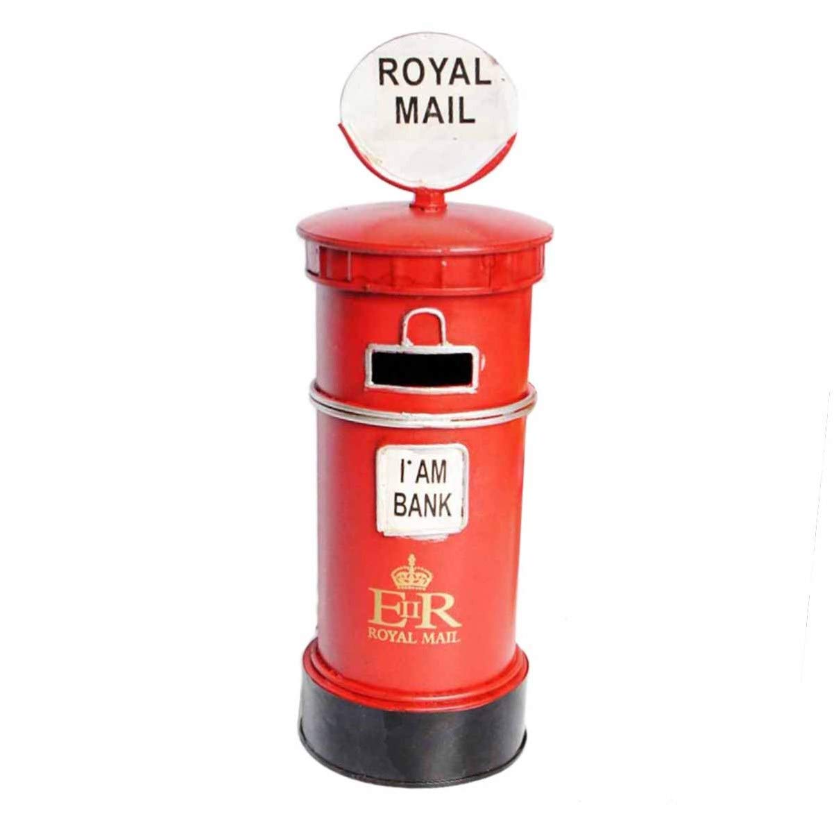 YARNOW Red Retro Metal Coin Bank - London Street Mailbox Piggy Bank for Money Saving & Home Decor | Perfect for Kids' Savings, Gift Ideas & Themed Room Decor