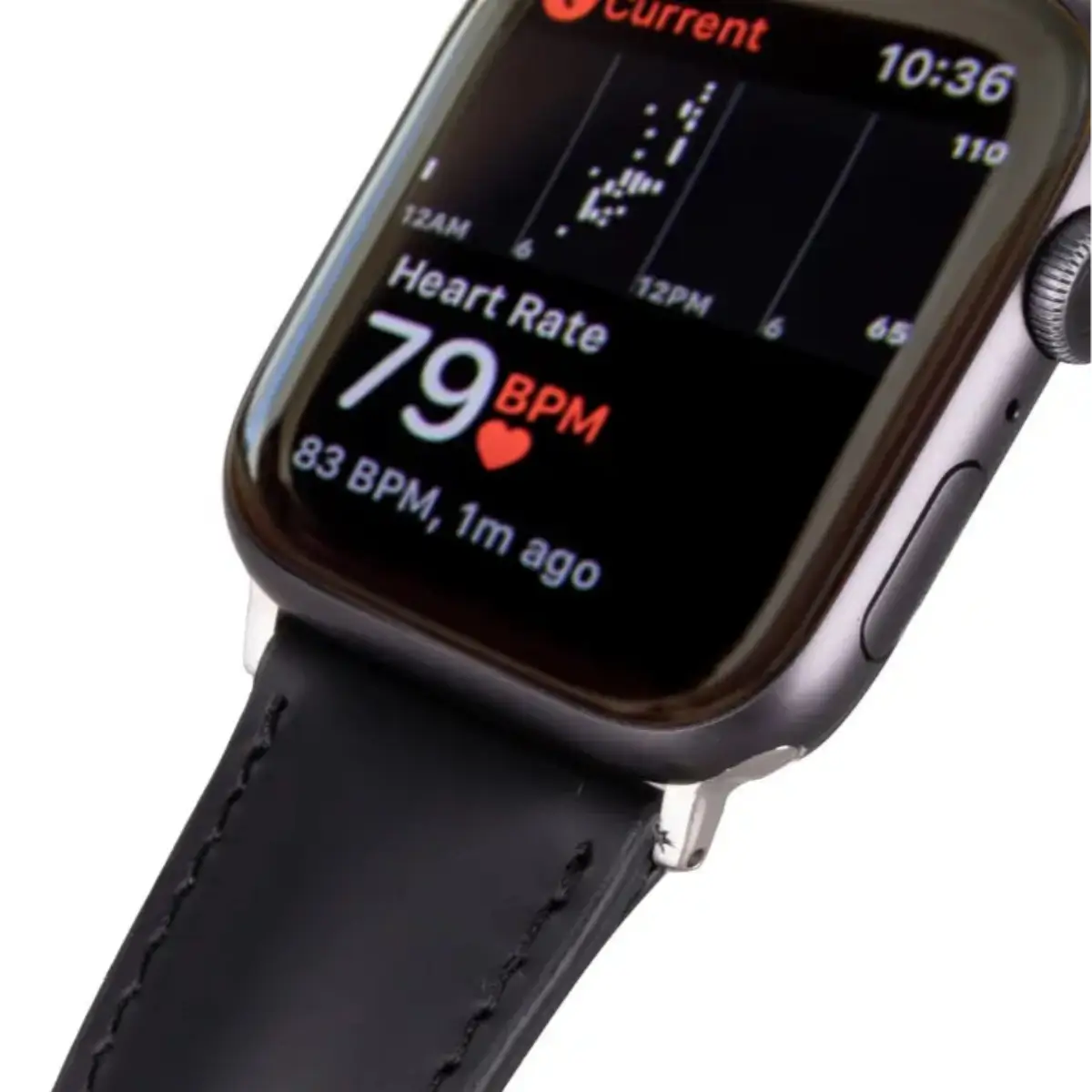 Premium Black Water-Resistant Leather Apple Watch Band - Durable & Stylish for Workouts, Swimming & Everyday Wear
