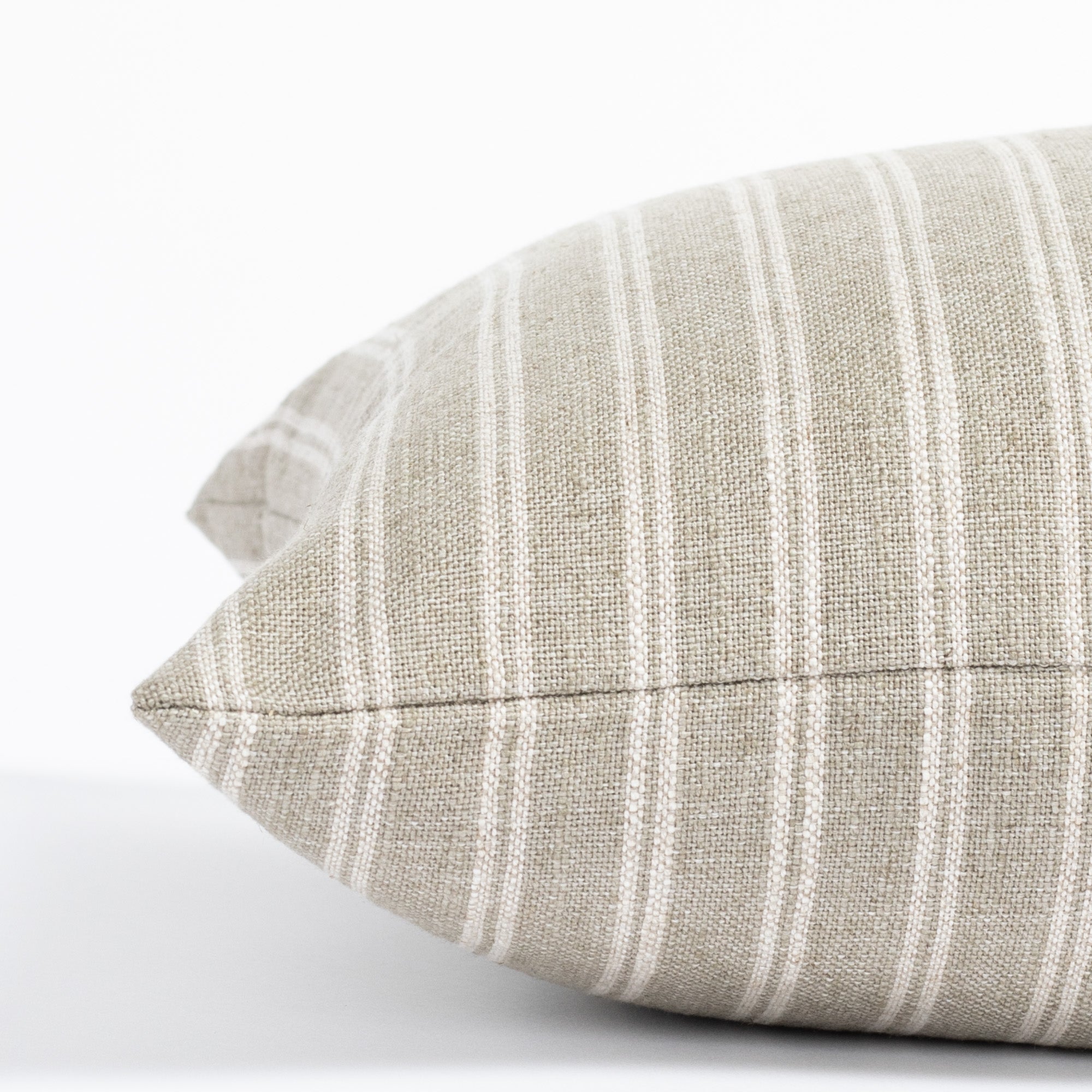 Conway Stripe 16x42 Inch Sage Green Bolster Pillow - Decorative Lumbar Support Cushion for Sofa, Bed, Reading Nook & Home Decor