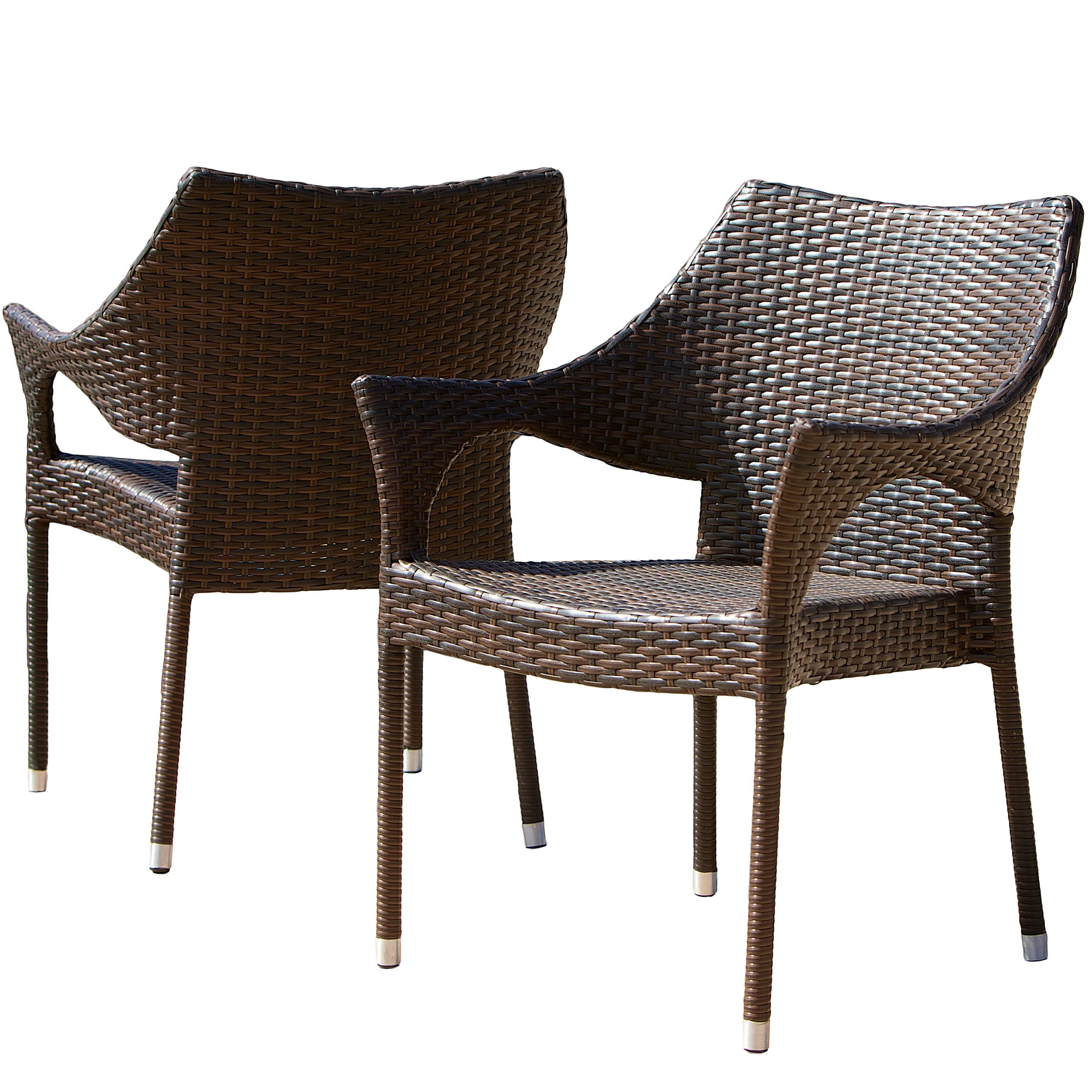 Christopher Knight Home Cliff Outdoor Wicker Chairs Set of 2 - All-Weather Rattan Patio Furniture for Garden, Poolside, or Backyard Relaxation - Multibrown