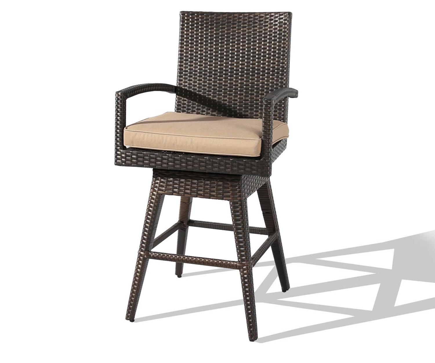 Premium Outdoor Wicker Bar Stools - Weather-Resistant Patio Bar Height Stools for Backyard, Poolside & Deck - Set of 2 Modern Rattan Counter Stools for Outdoor Entertaining