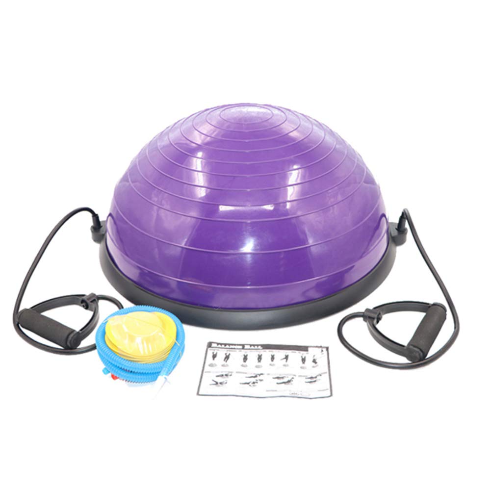 QXMY 58cm Exercise Ball with Resistance Bands - Anti-Burst Yoga Ball for Strength, Balance & Core Training - Dual-Sided Stability Ball for Home Gym, Pilates & Physical Therapy - Perfect for Fitness, Yoga & Rehabilitation Workouts