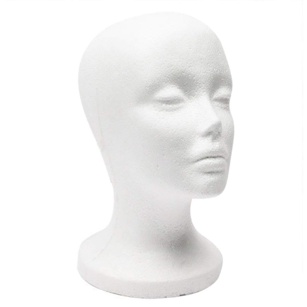 Premium Female Foam Mannequin Head - Wig Display Holder for Hair Styling, Hat & Jewelry Showcase | Durable Salon & Beauty Shop Display for Stylists & Retail Stores