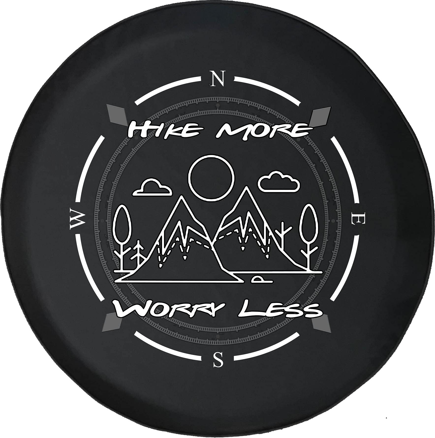 American Unlimited Spare Tire Cover with Compass Design - Durable SUV, Trailer & RV Wheel Protector for Off-Road Adventures & Camping Trips